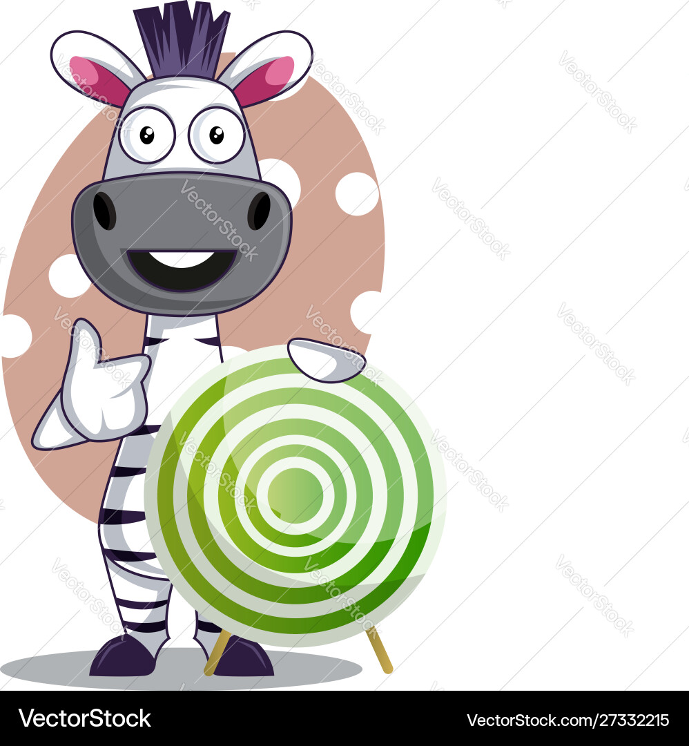 Zebra with target on white background vector image