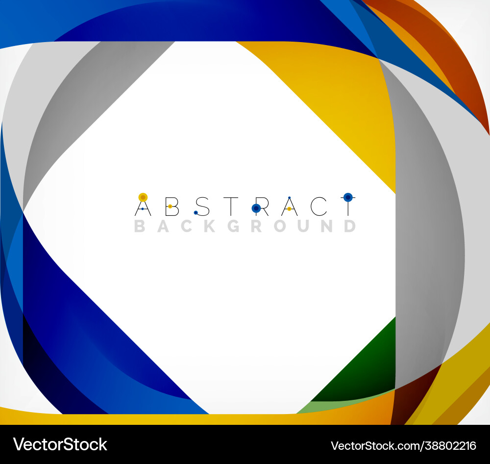 Abstract square shape with overlapping waves Vector Image