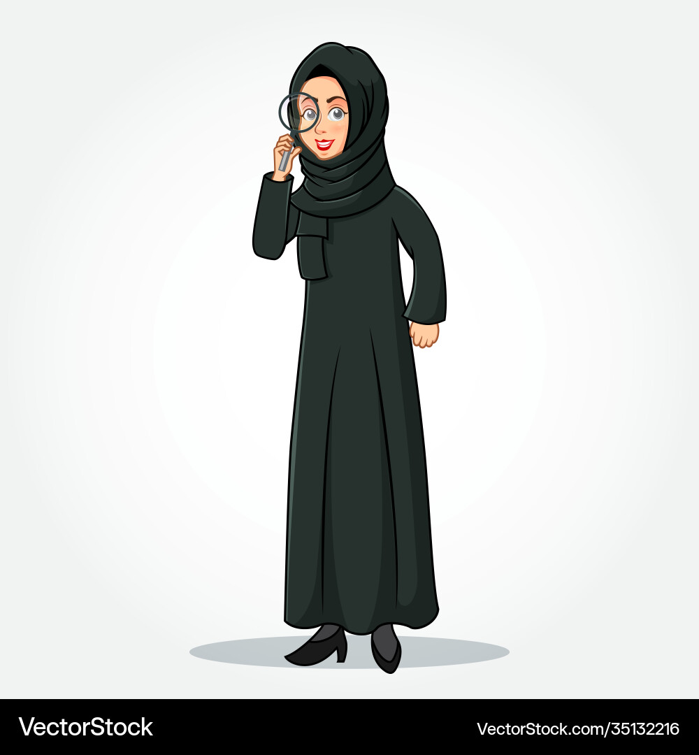 Arabische Geschäftsfrau Cartoon Charakter Arabische Geschäftsfrau Cartoon Charakter vektorbild