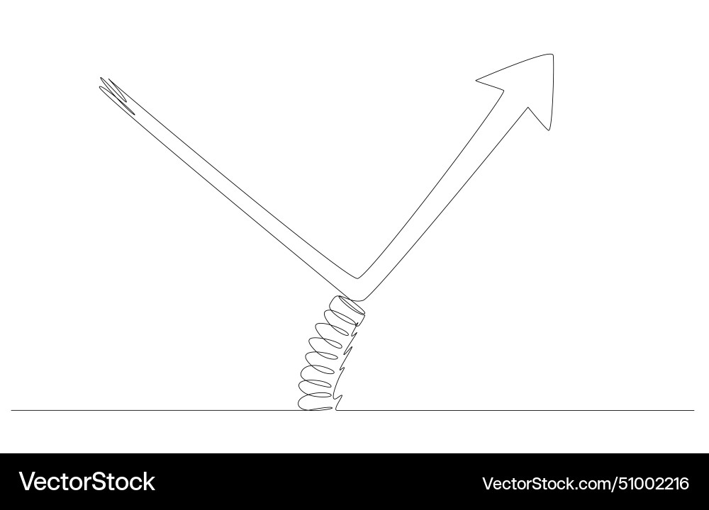 Arrow bouncing up from spingboard Arrow bouncing up from spingboard vector image