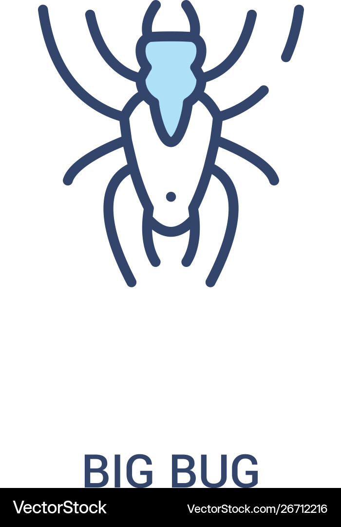 Big bug concept 2 colored icon simple line Big bug concept 2 colored icon simple line vector image