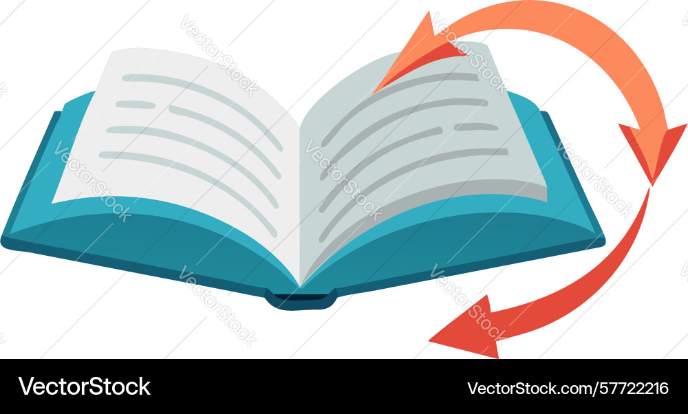 Book with page turn arrow icon design generative vector image