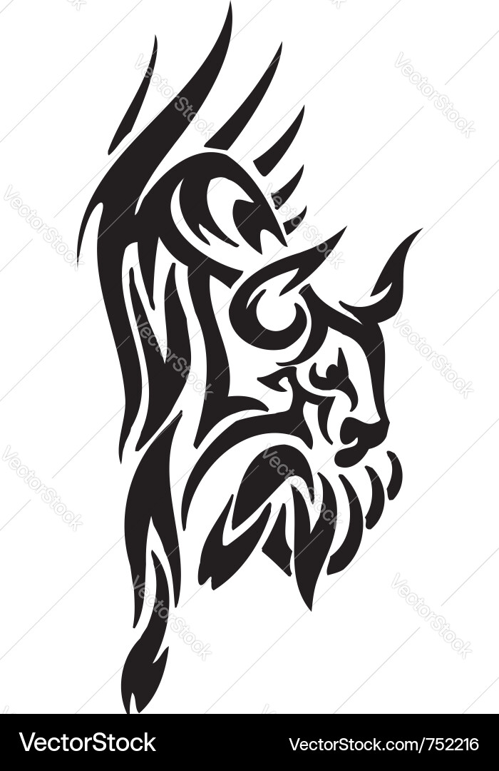 Bull in tribal style - image vector image