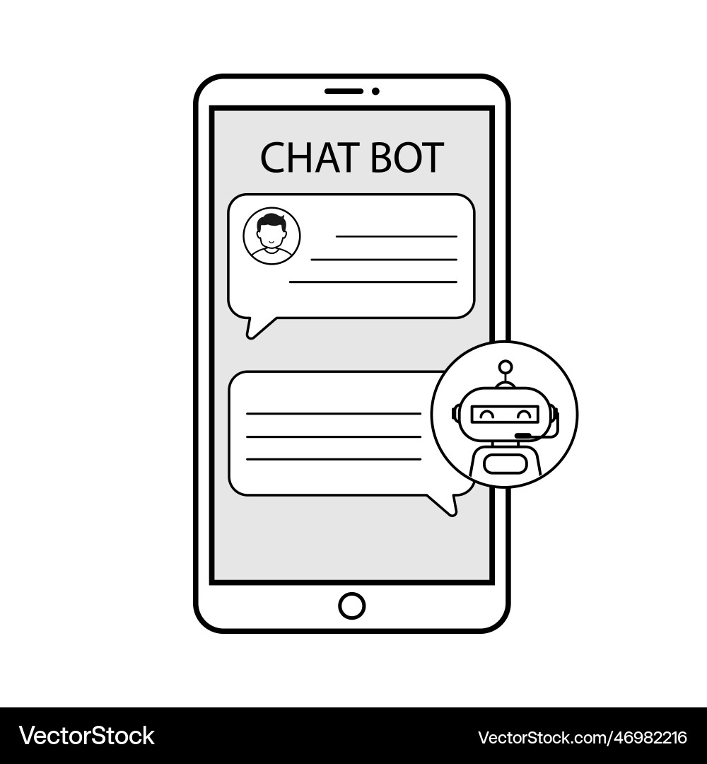 Chatbot sending message on smartphone Chatbot sending message on smartphone vector image