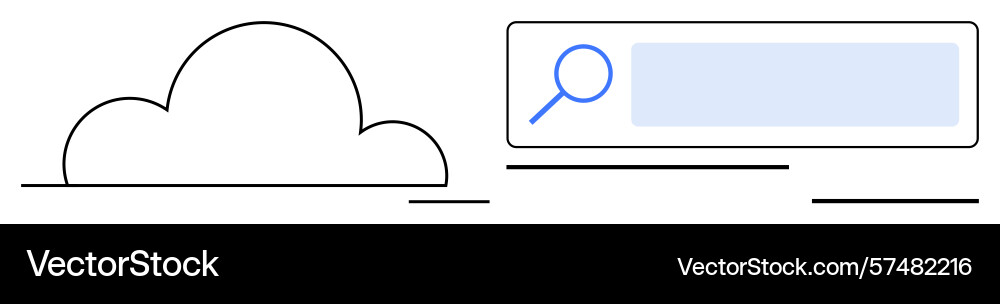 Cloud computing concept with search bar for data Cloud computing concept with search bar for data vector image
