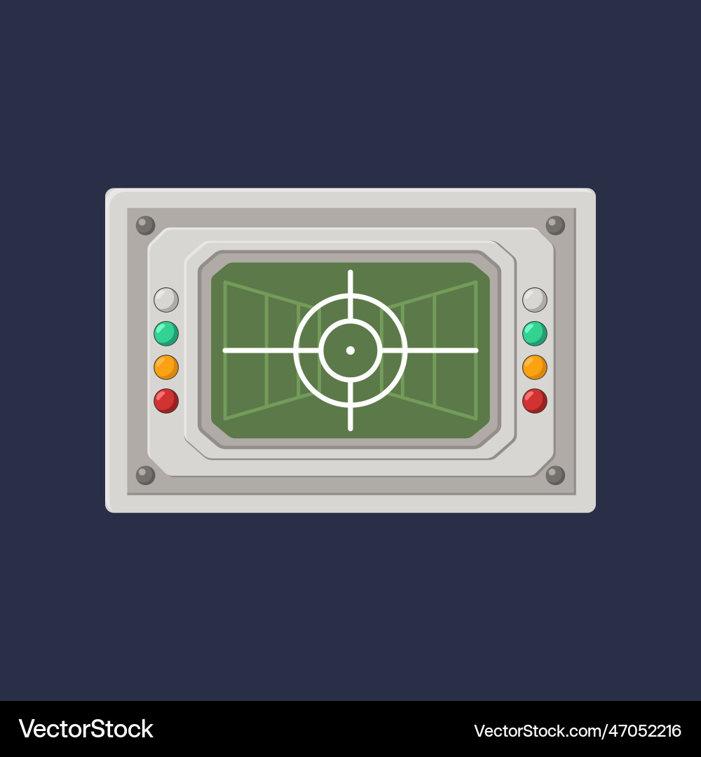 Control panel screen with target indicator cartoon Control panel screen with target indicator cartoon vector image