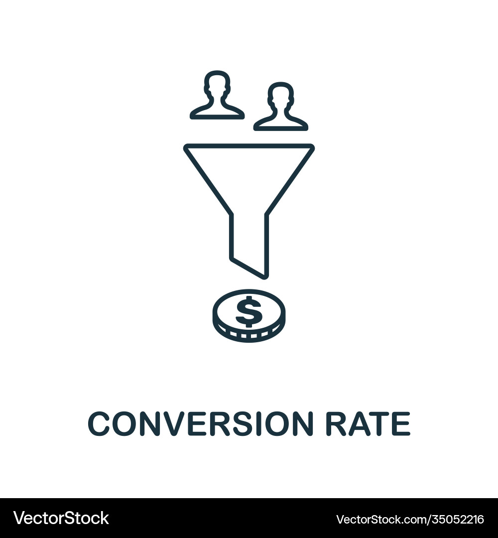 Conversion rate icon simple line element from Vector Image