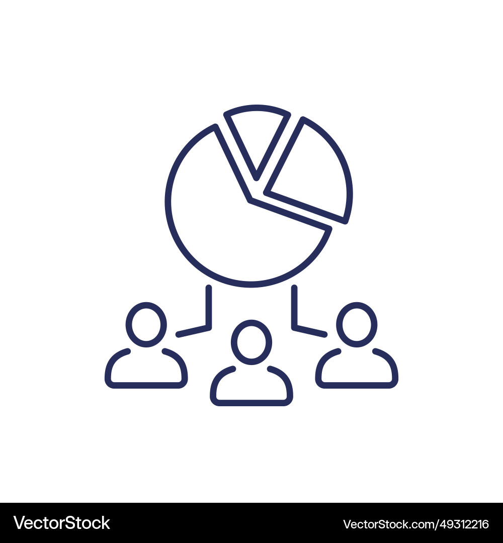 Customer segmentation segment users line icon Vector Image