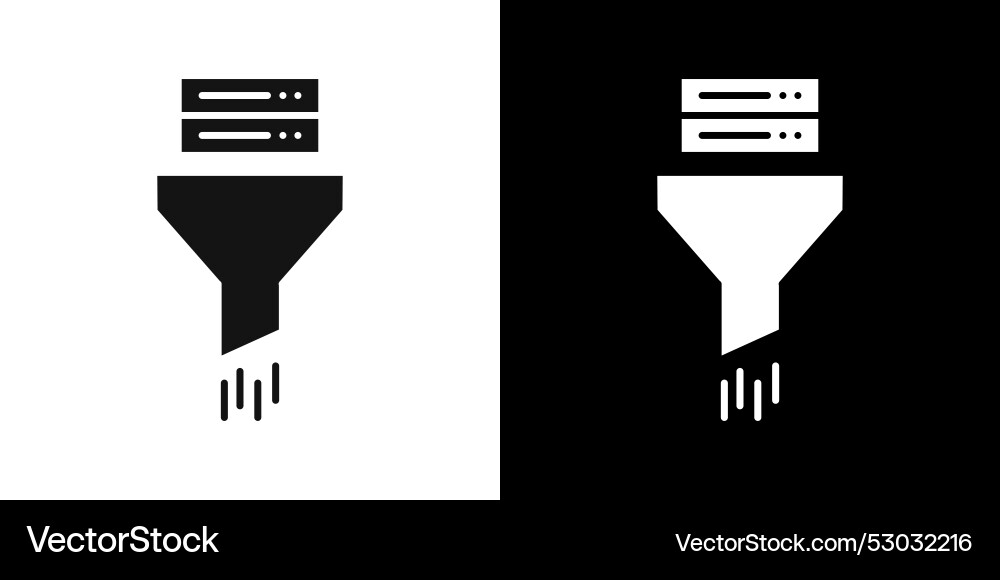 Data filtering icon logo set Data filtering icon logo set Vector Image
