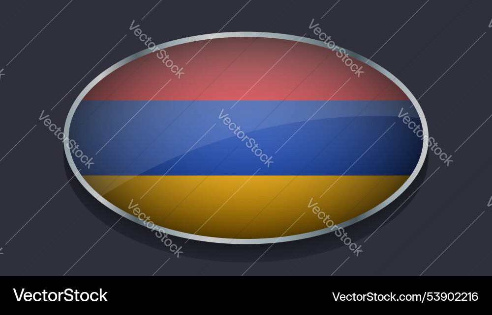 Eclipse shape of armenia flag with original color Vector Image