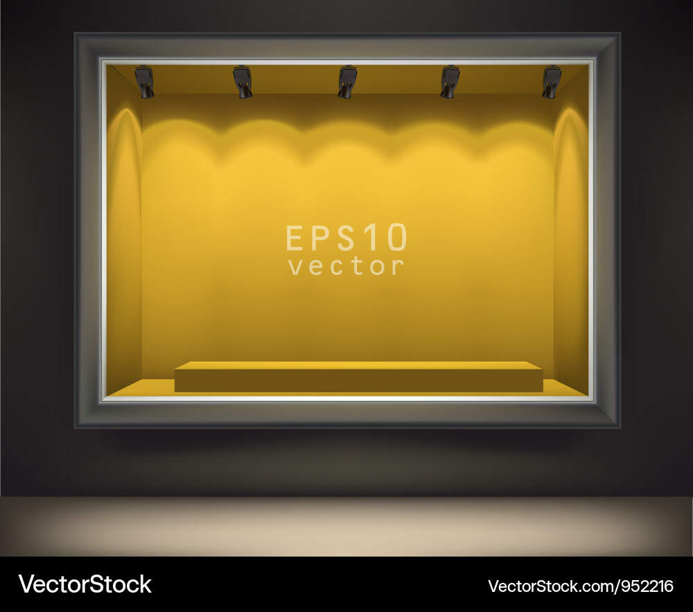 Empty Shop Window Display vector image