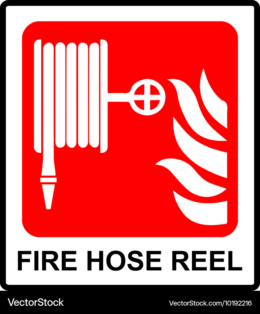 Fire hose reel sign Royalty Free Vector Image - VectorStock