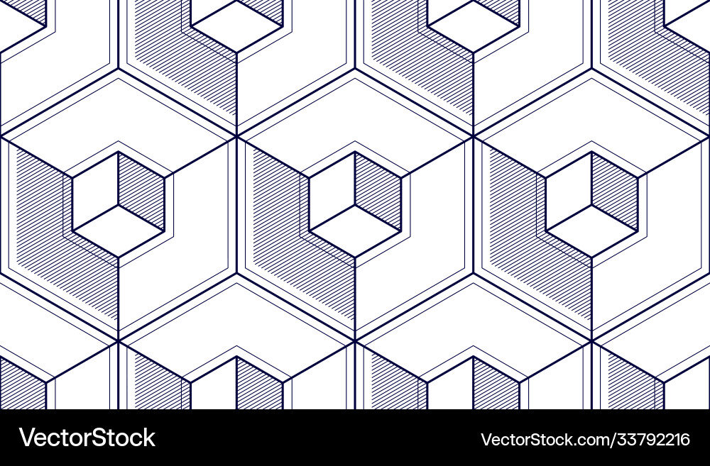Geometric cubes abstract seamless pattern 3d Geometric cubes abstract seamless pattern 3d Vector Image