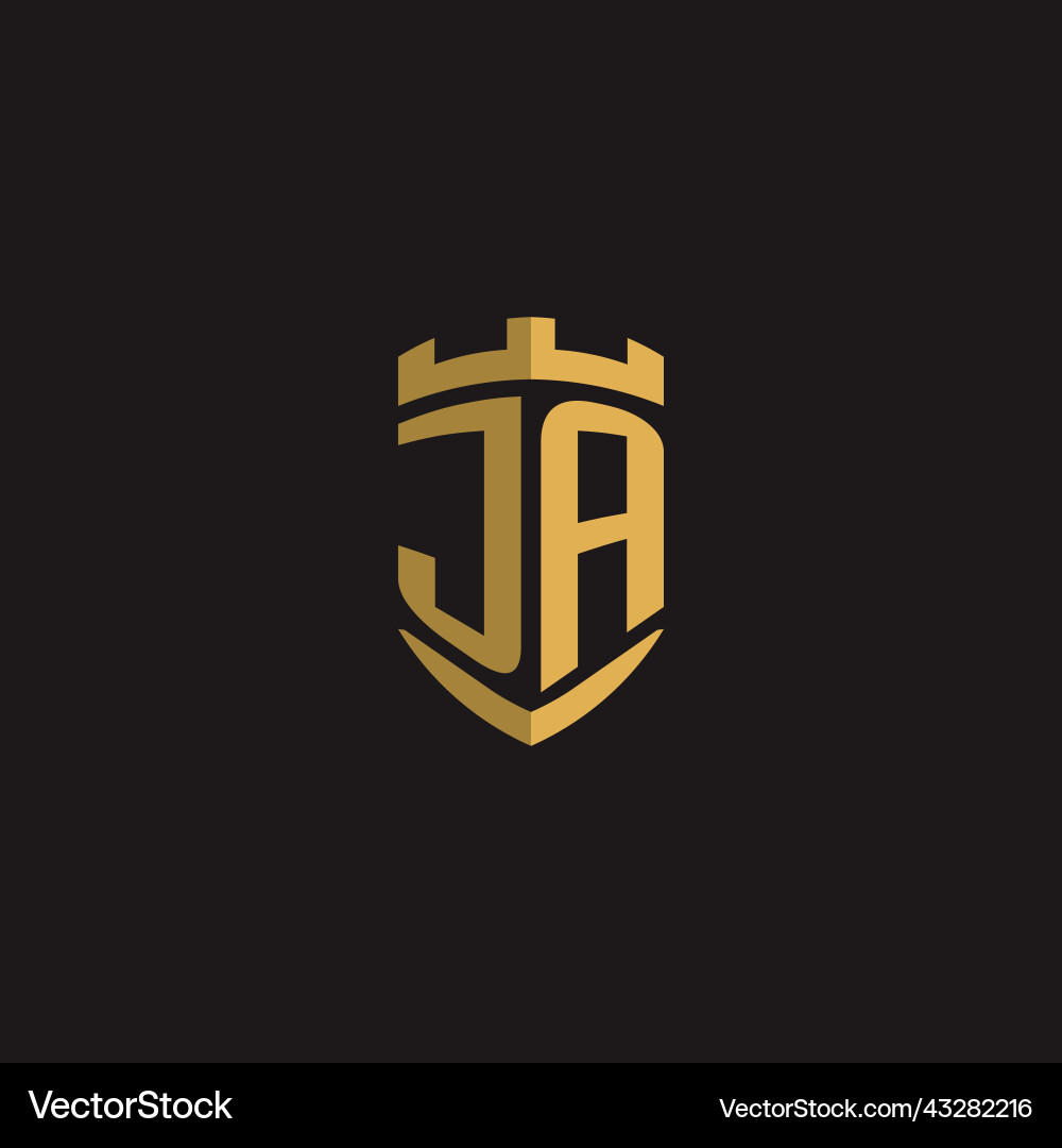 Initials ja logo monogram with shield style design Vector Image