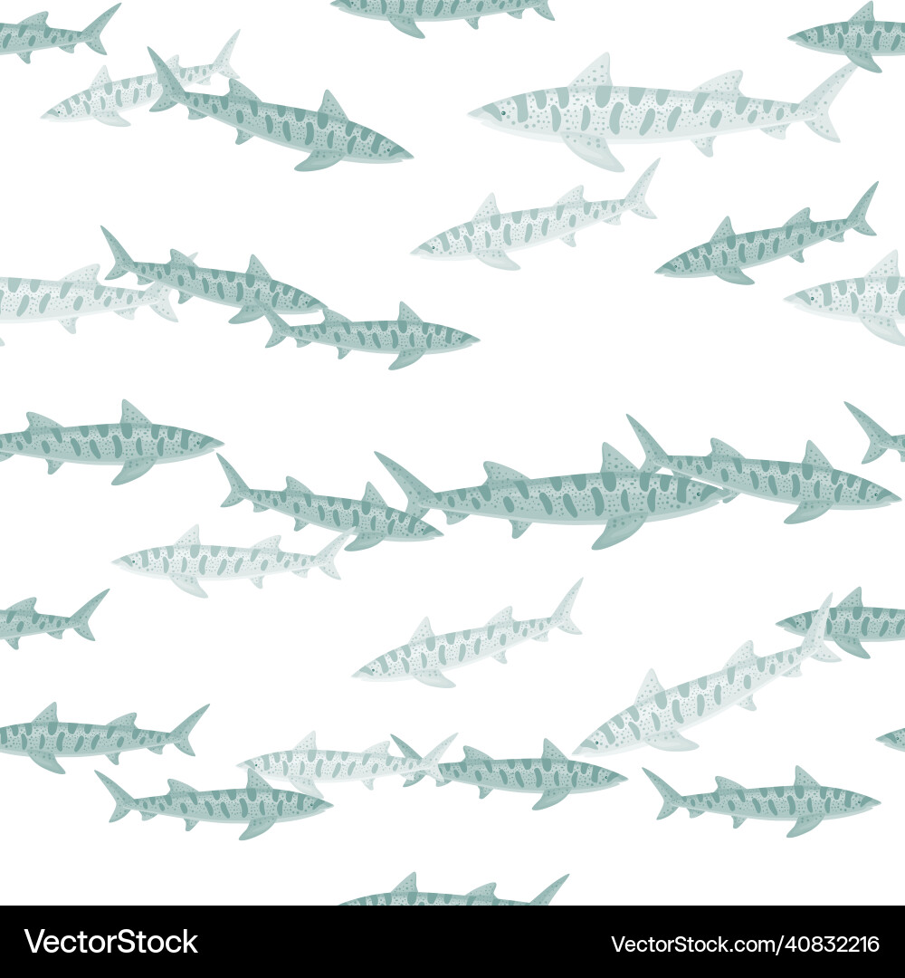 Leopard shark seamless pattern in scandinavian Leopard shark seamless pattern in scandinavian vector image