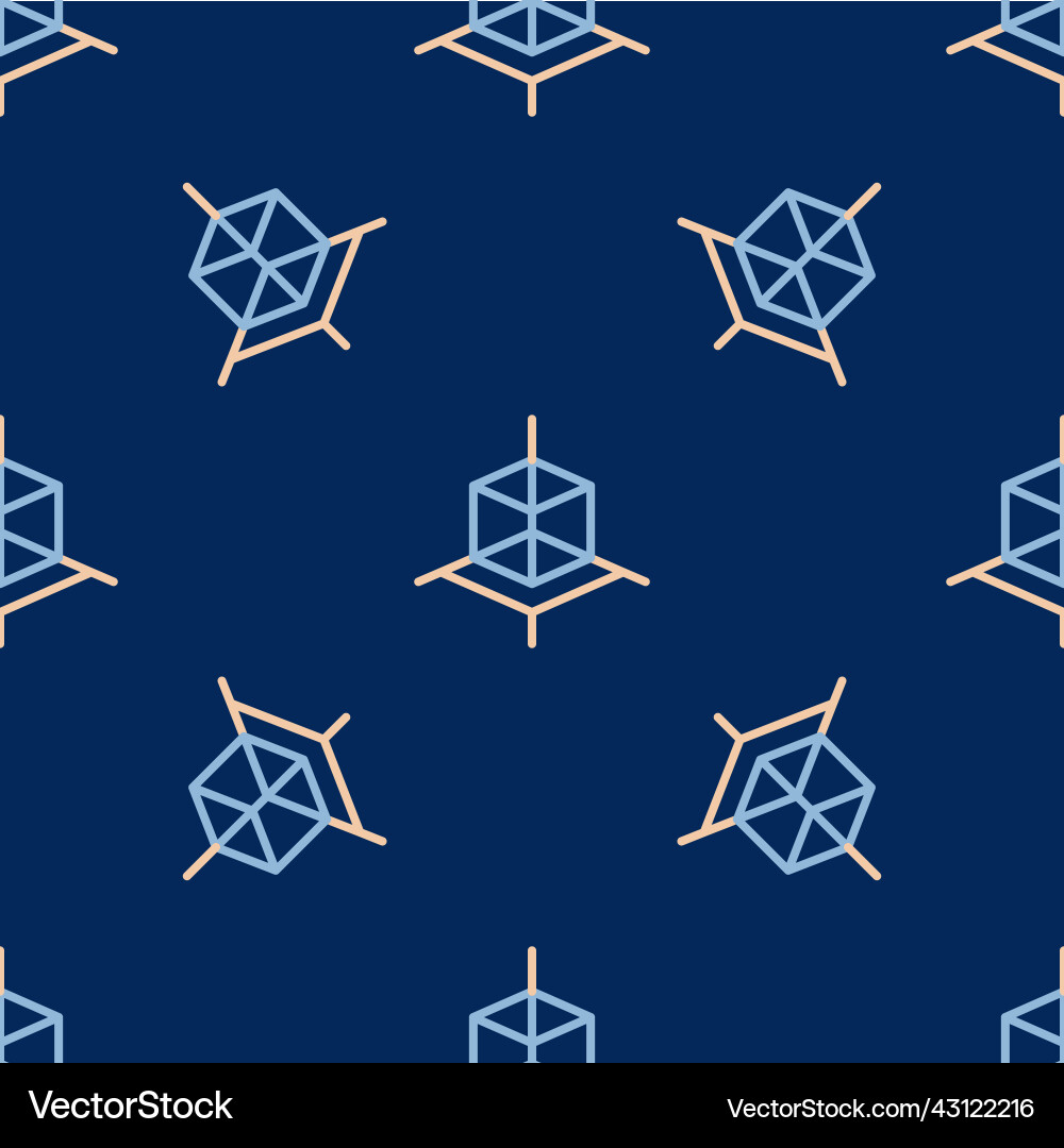 Line 3d modeling icon isolated seamless pattern Vector Image