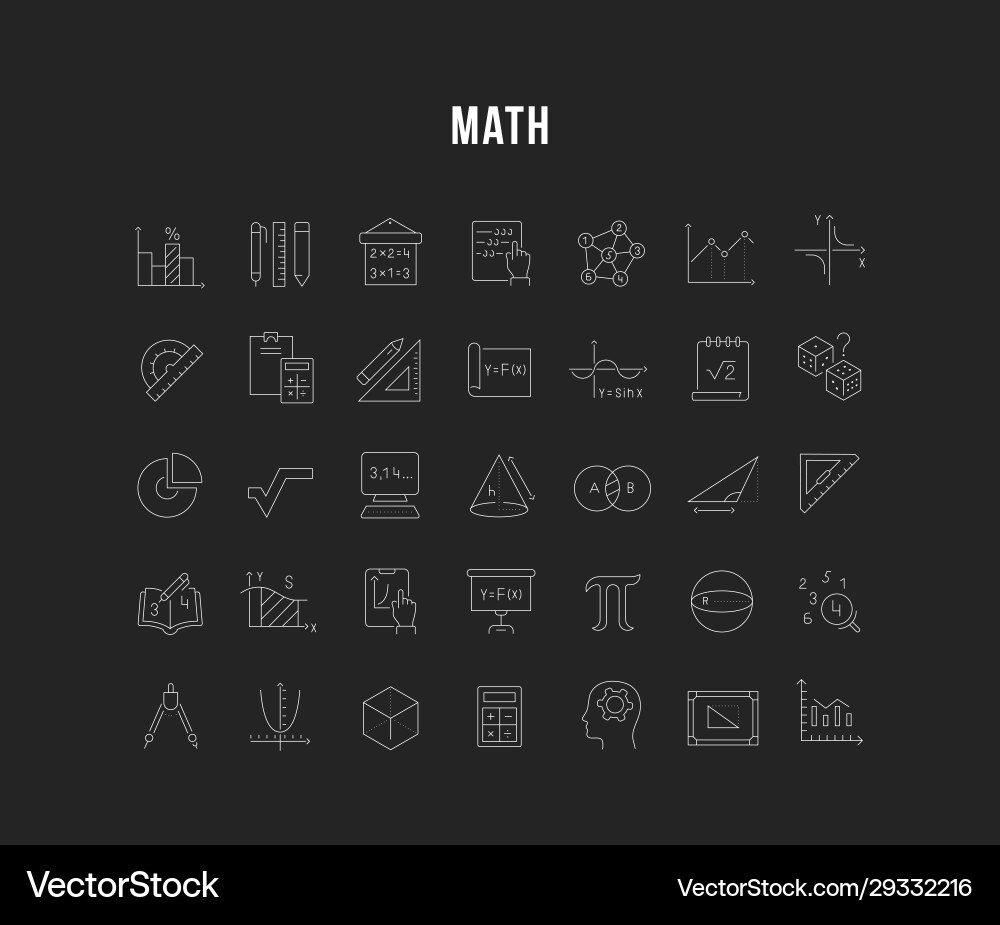 Set line icons mathematics Vector Image