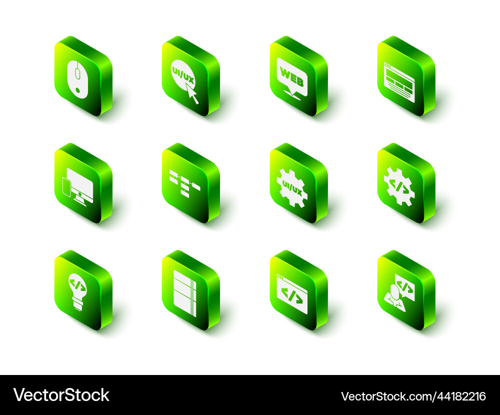 Set ui or ux design web and graphic front end Set ui or ux design web and graphic front end vector image
