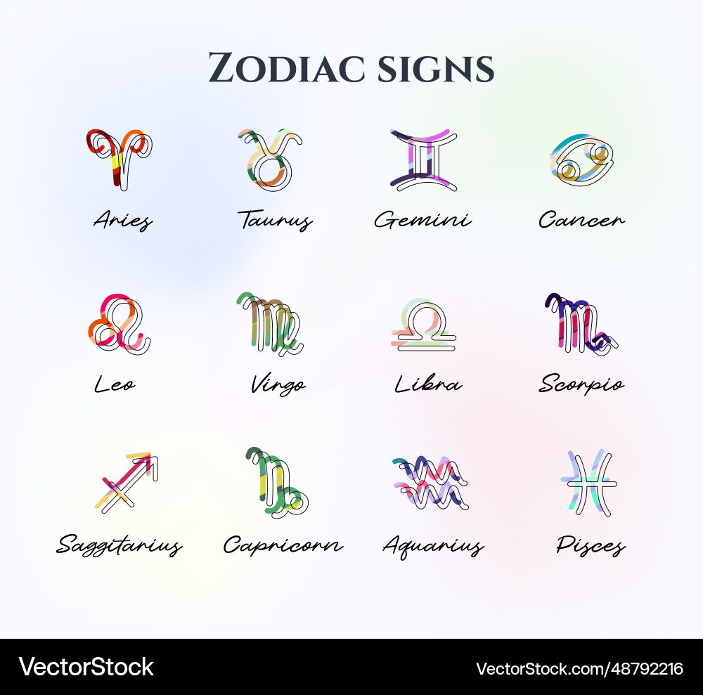 Simple style set colorful Vector Image