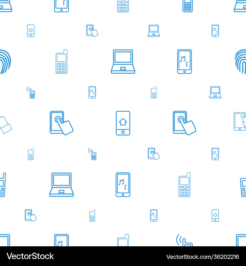 Touch icons pattern seamless white background Touch icons pattern seamless white background vector image