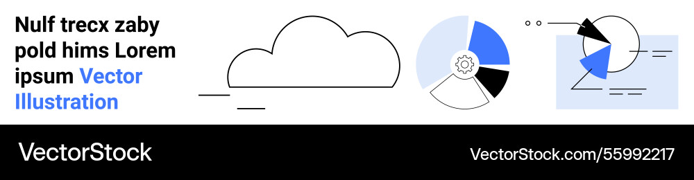 Abstract cloud data analytics pie chart Abstract cloud data analytics pie chart Vector Image