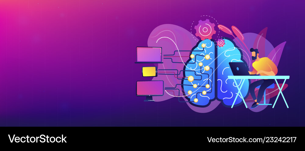 Artificial intelligence concept header Artificial intelligence concept header vector image