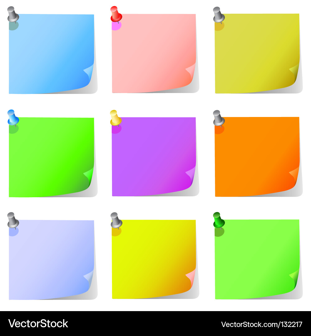 Colorful Post-it Notes Vector Image