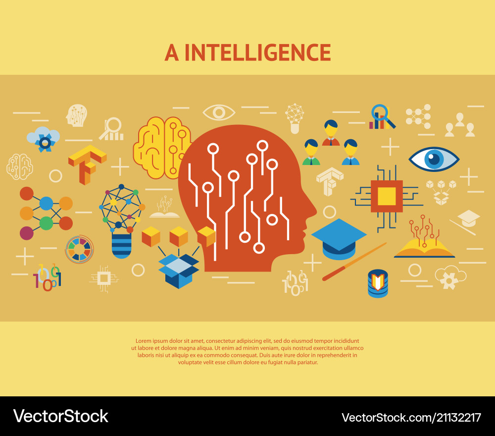 Digital deep learning Vector Image
