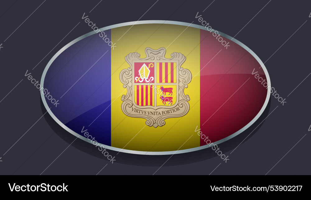 Eclipse shape of andorra flag with original color Vector Image