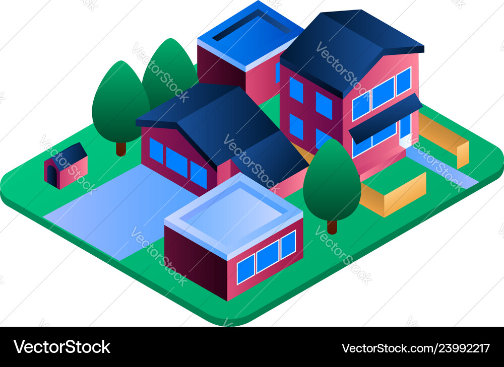 Eco residence region icon isometric style Eco residence region icon isometric style vector image
