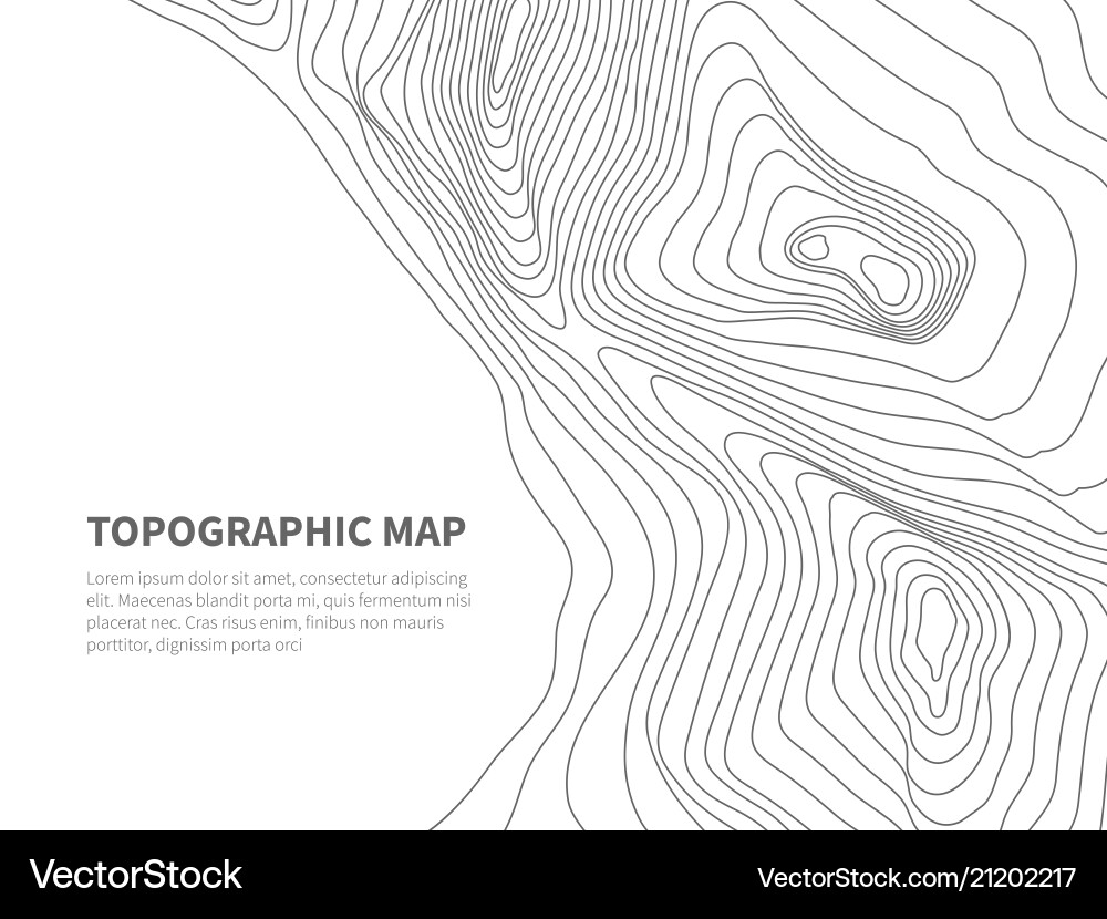 Geodesy contouring land topographical line map vector image