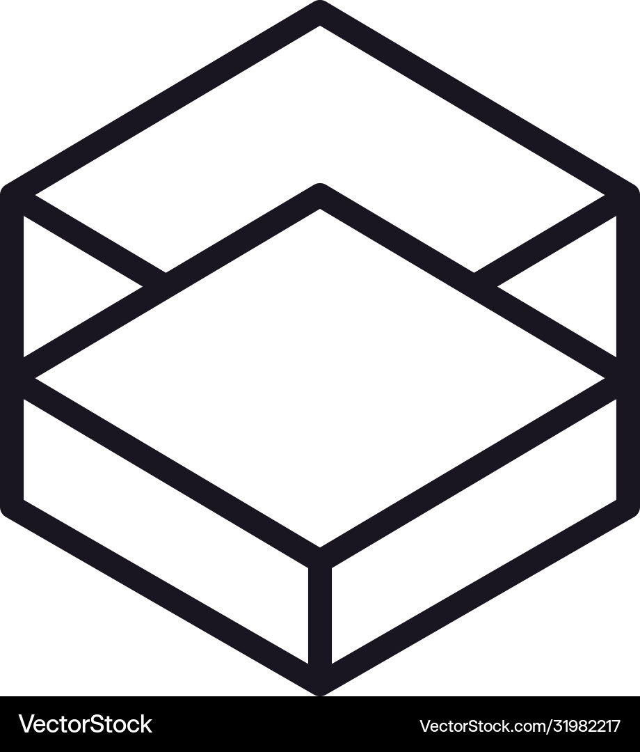 Geometric and abstract 3d cube line style icon Geometric and abstract 3d cube line style icon vector image