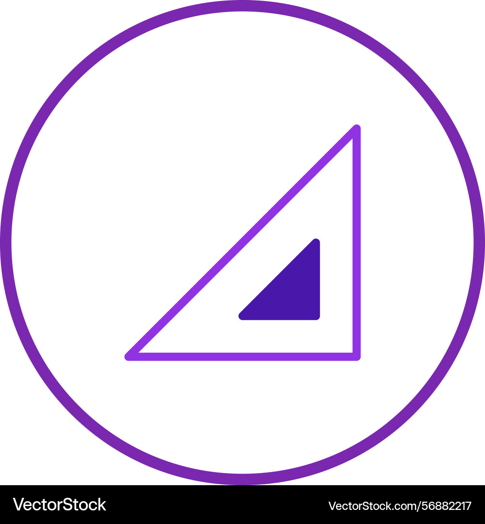 Geometric triangle inside a circle simple Vector Image