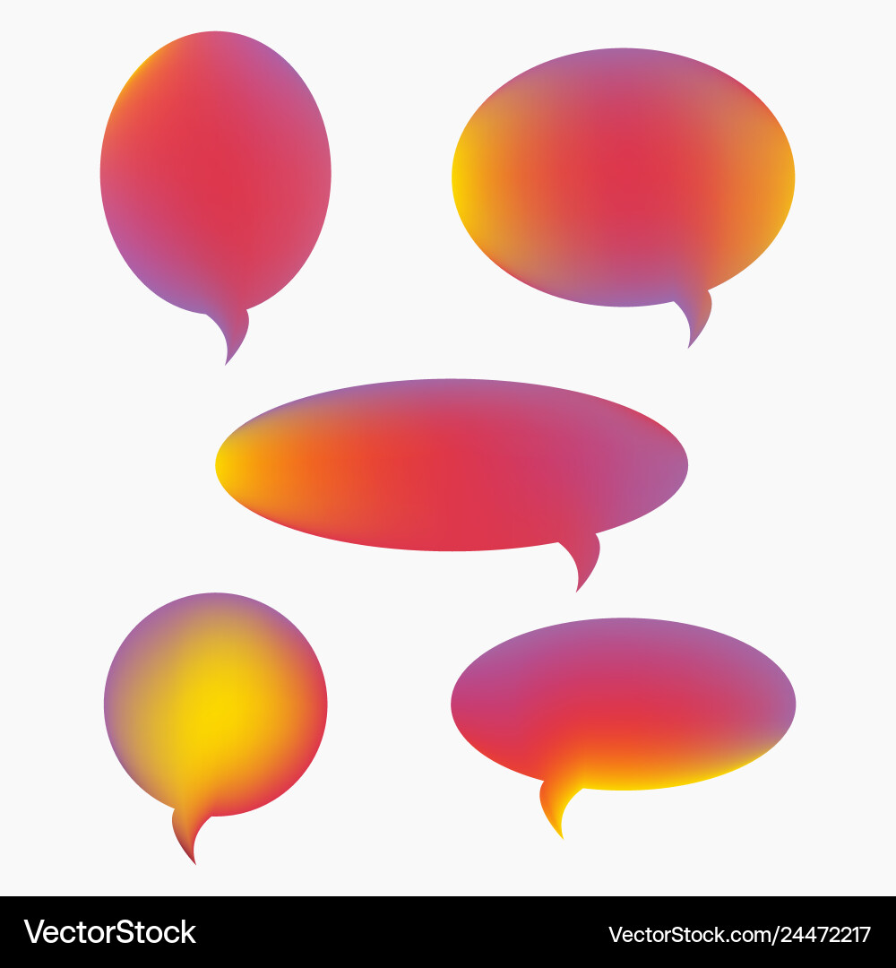 Gradient Speech Bubbles Icon Set vector image