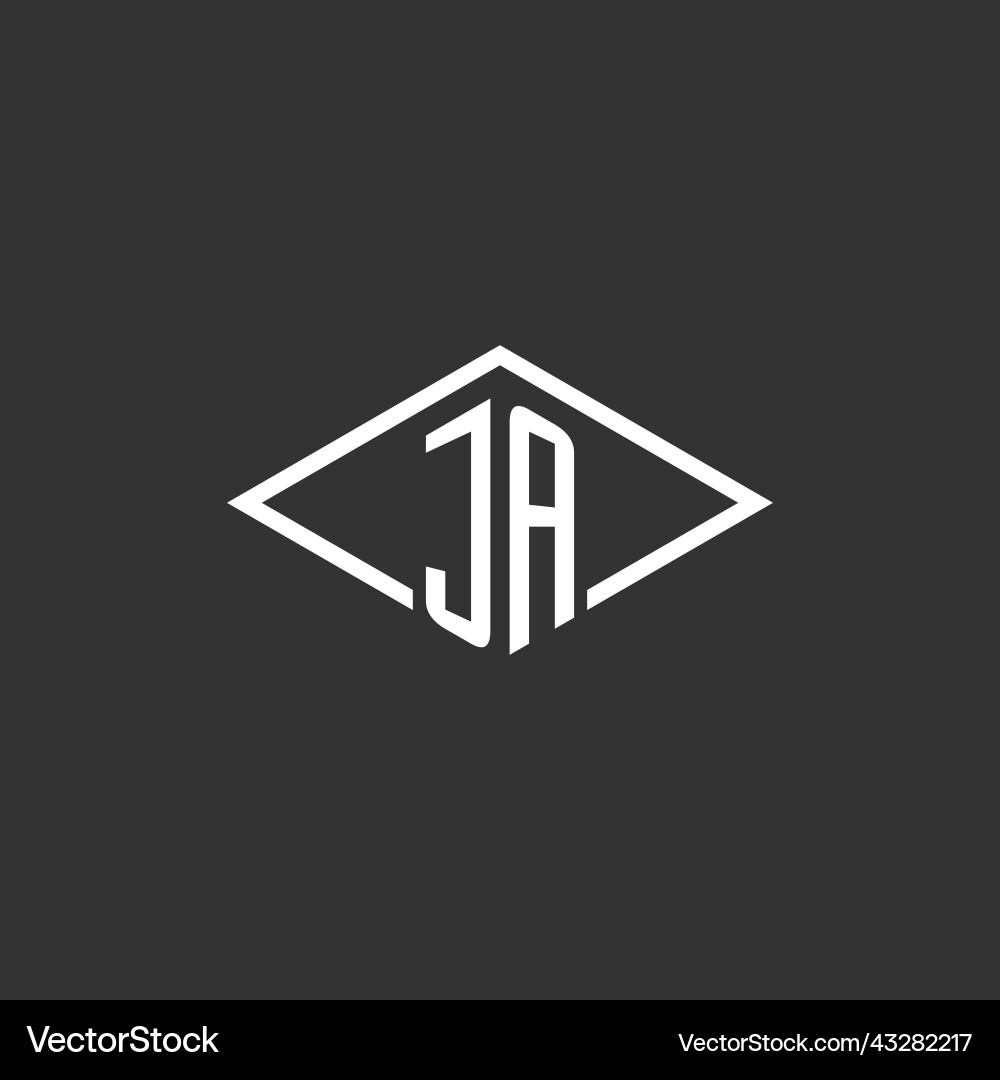 Initials ja logo monogram with simple diamond Vector Image