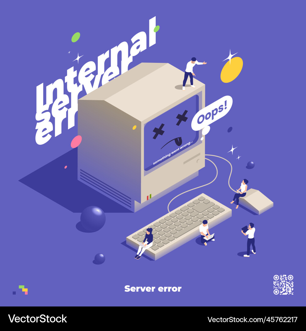 Internal server error composition Internal server error composition vector image