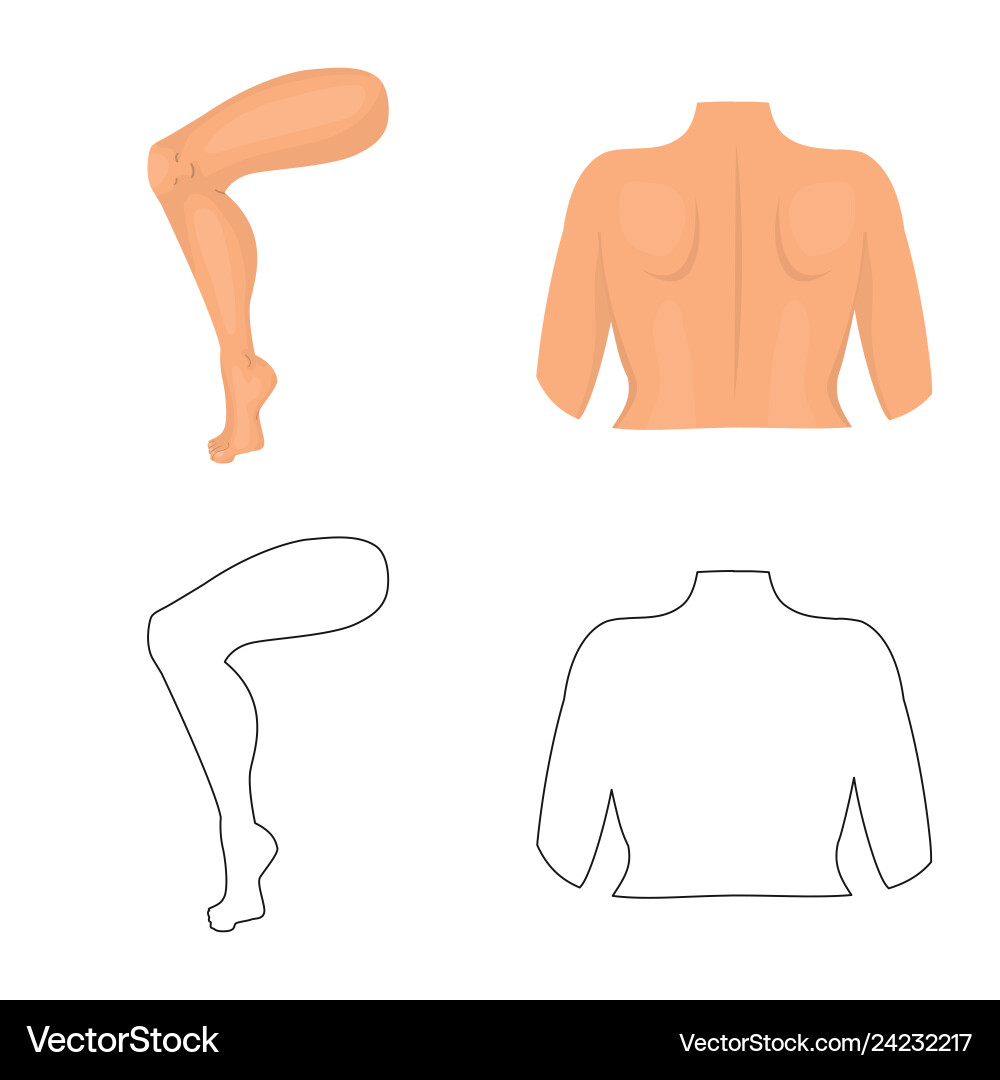 Isolated object of body and part icon set vector image