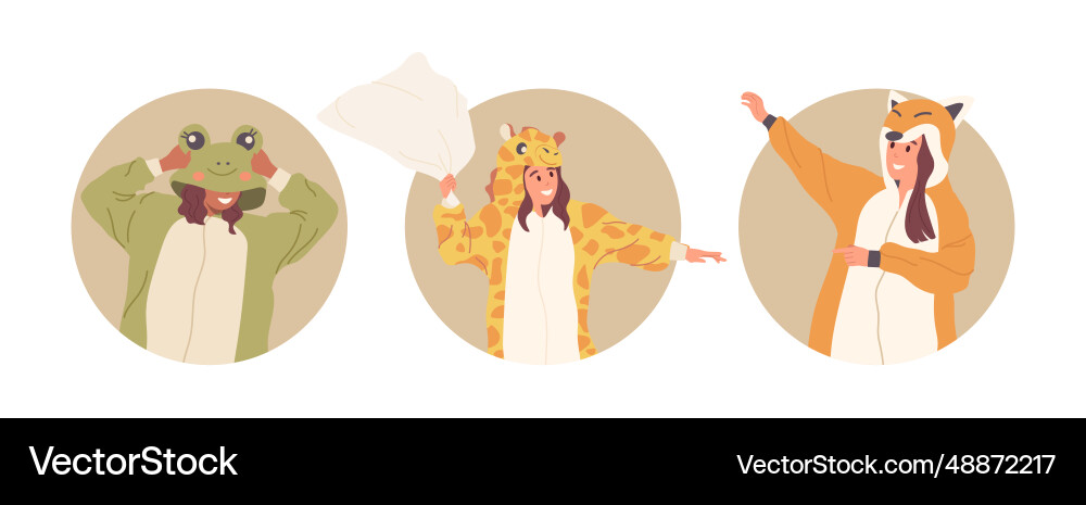 Isolated set of round composition icon with happy Vector Image