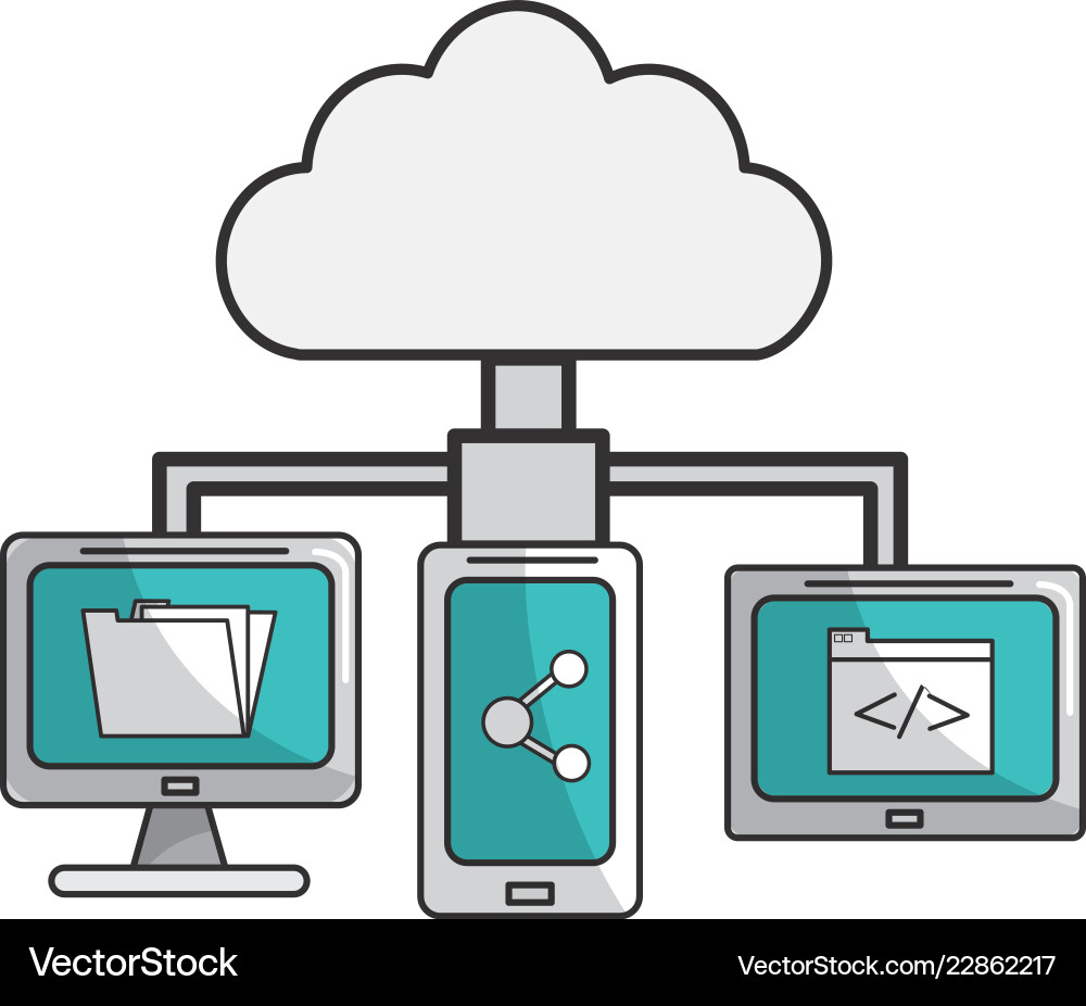 Isolated web hosting design vector image