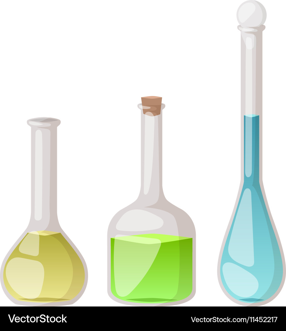Lab flask set vector image