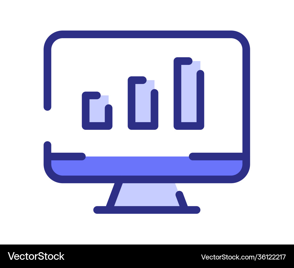 Monitor statistic dashboard single isolated icon Monitor statistic dashboard single isolated icon vector image