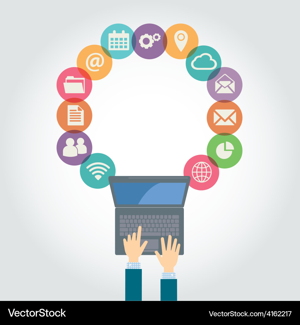 Network and Computer Technology vector image