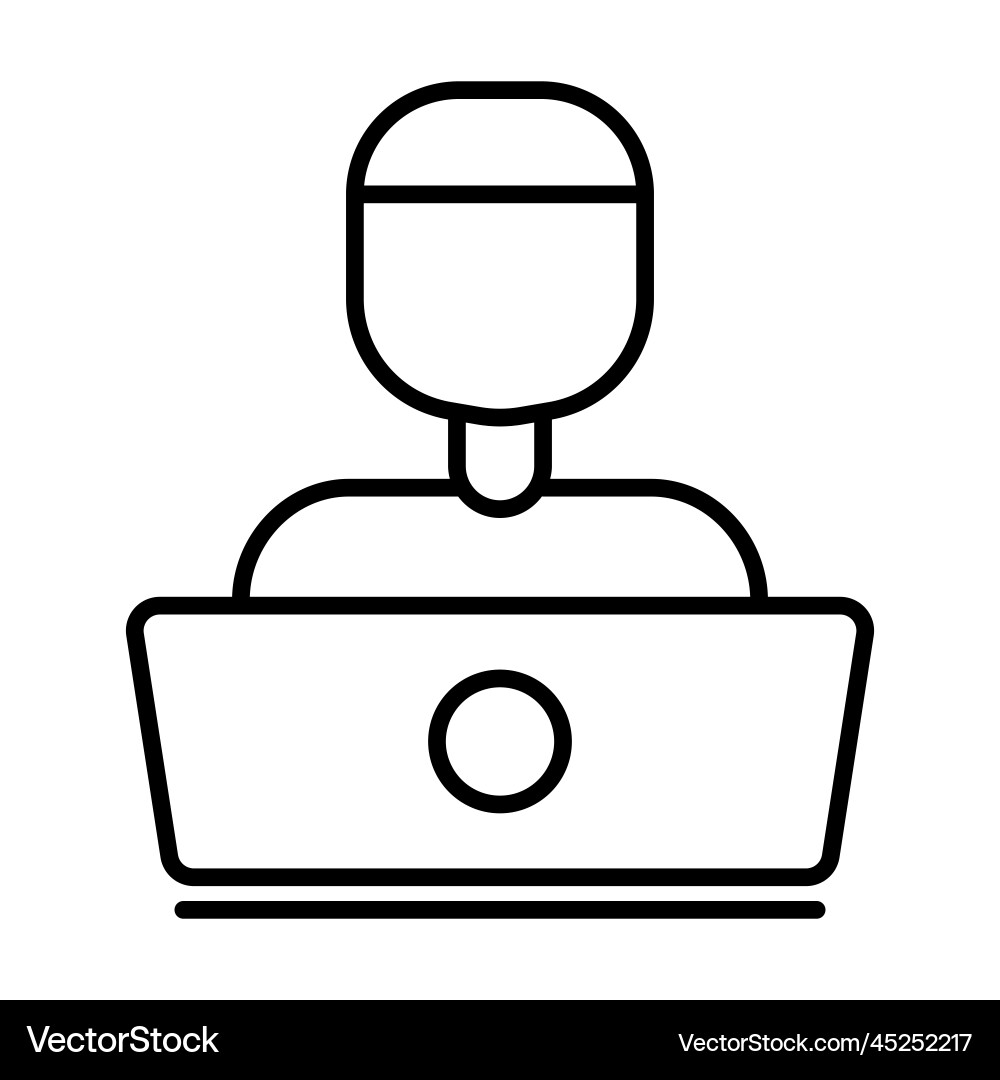 People icon in front of laptop programmer People icon in front of laptop programmer vector image