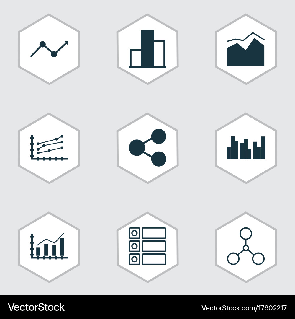 Set of graphs diagrams and statistics icons vector image