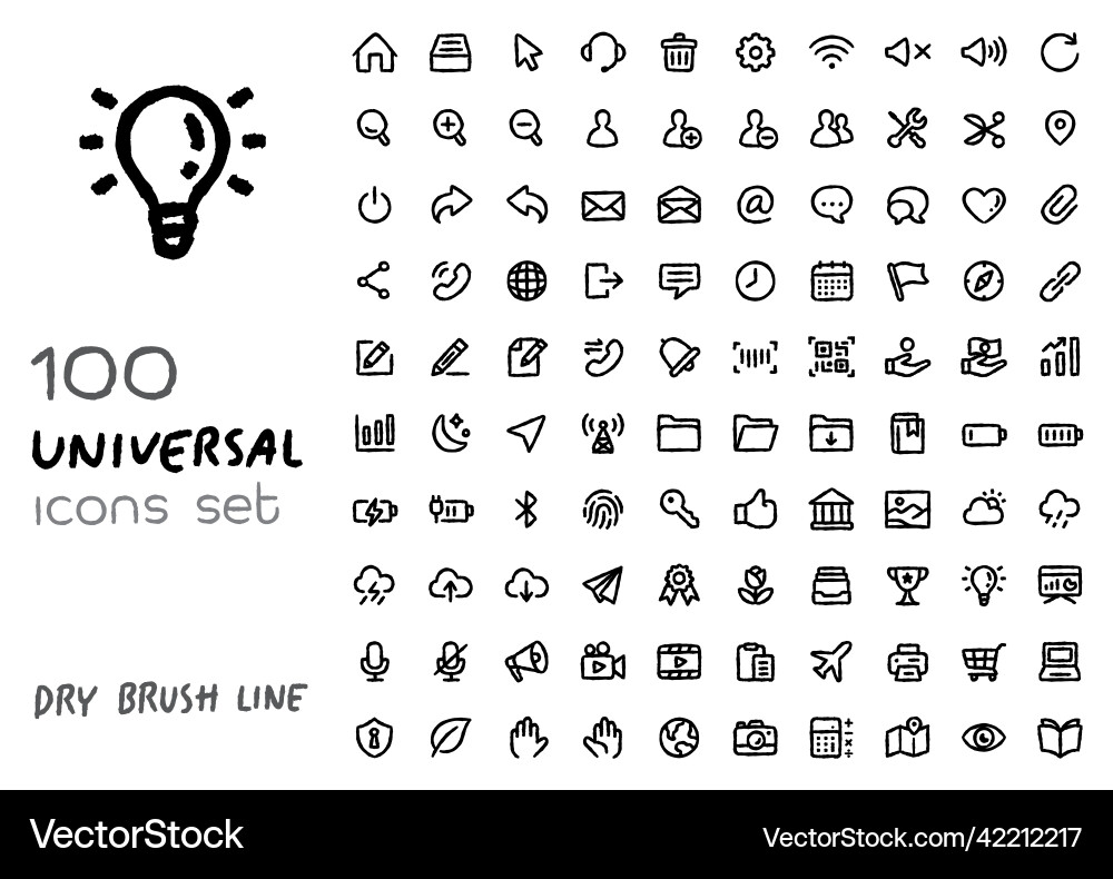 Set of universal icons for web application and ui Set of universal icons for web application and ui vector image