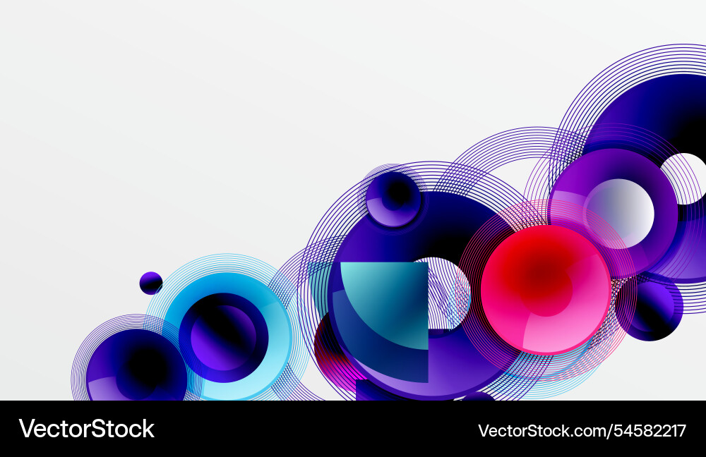 Sleek with overlapping circles in vibrant Sleek with overlapping circles in vibrant vector image