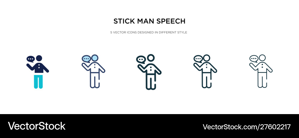 Stick man speech icon in different style two Stick man speech icon in different style two vector image