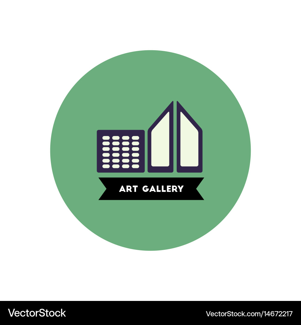 Stylish icon in color circle building art gallery Vector Image
