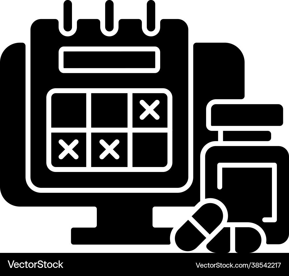 Tracking kranken verlassen Zeit schwarze Glyph-Symbol Tracking kranken verlassen Zeit schwarze Glyph-Symbol vektorbild