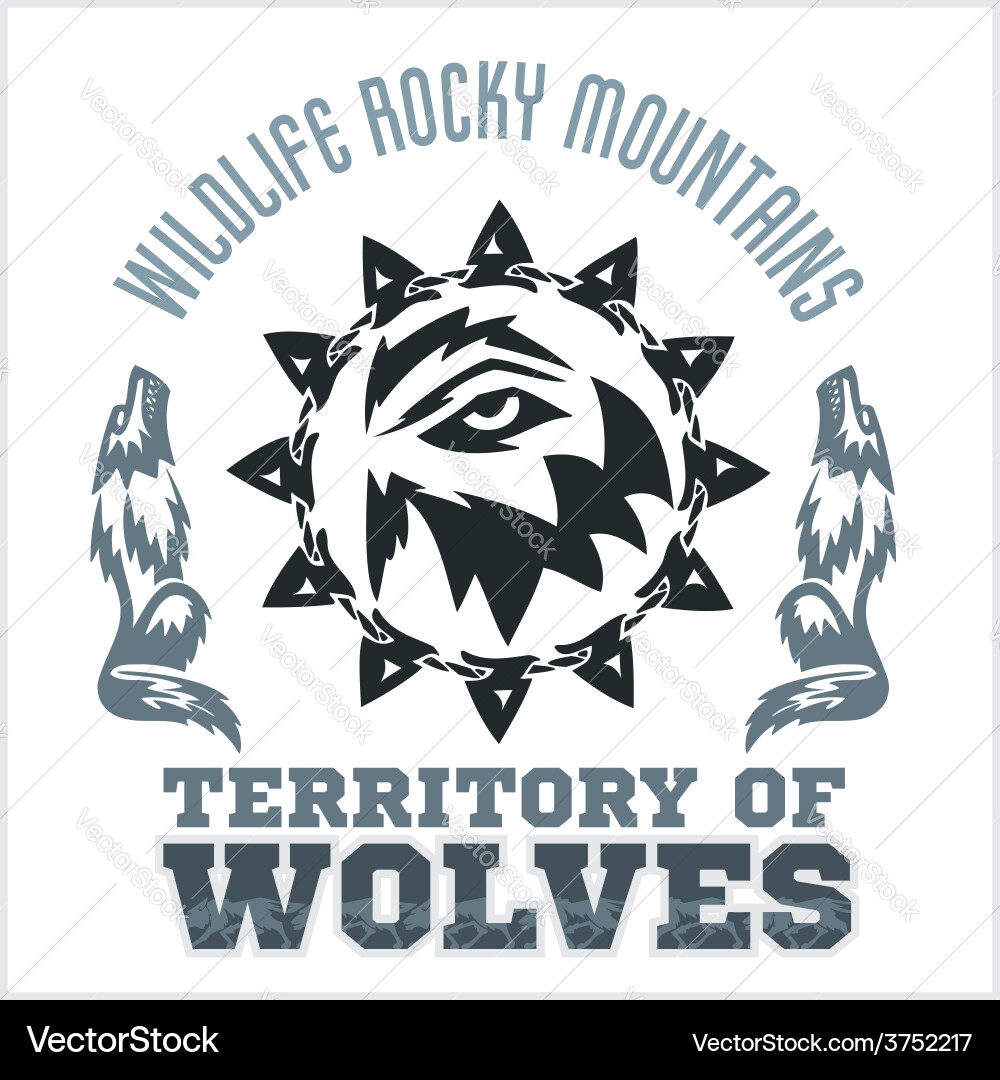Wolf Mascot - Tribal & Vintage Vector Image